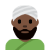 👳🏿‍♂️ man wearing turban: dark skin tone display on Twitter